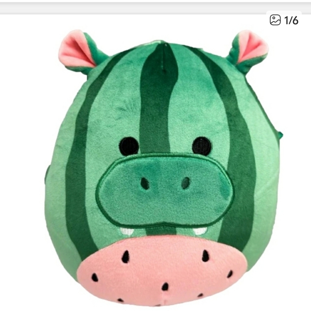 Damaris The Watermelon 🍉🦛 8" Squishmallow NEW WITH TAGS